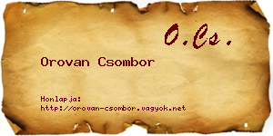 Orovan Csombor névjegykártya